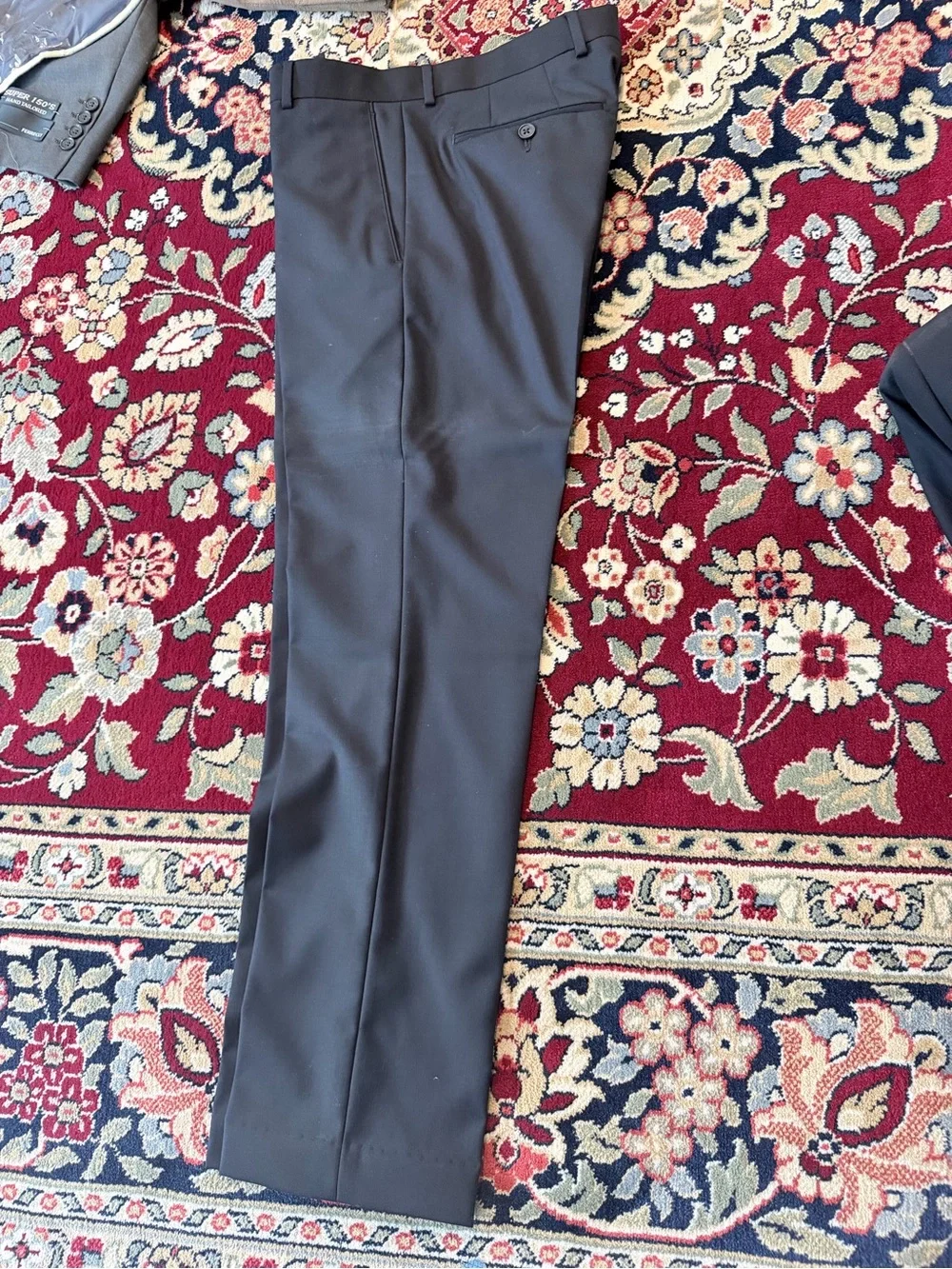 Men's Black Two-Button Suit with Purple Lining